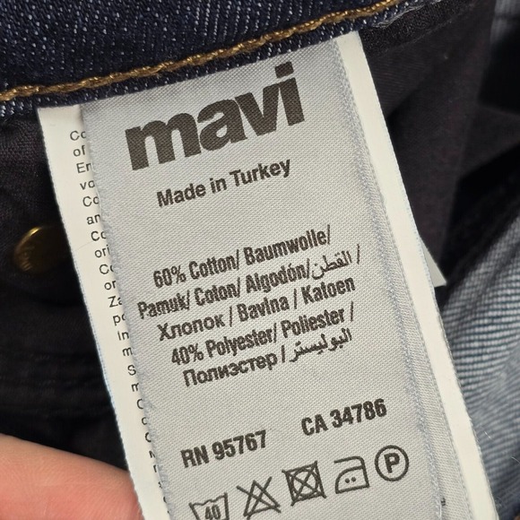 Mavi Jeans Mens 33x32 (Fits 31x30) Blue Slim Straight Low‎ Rise Dark Wash Denim - Picture 4 of 13